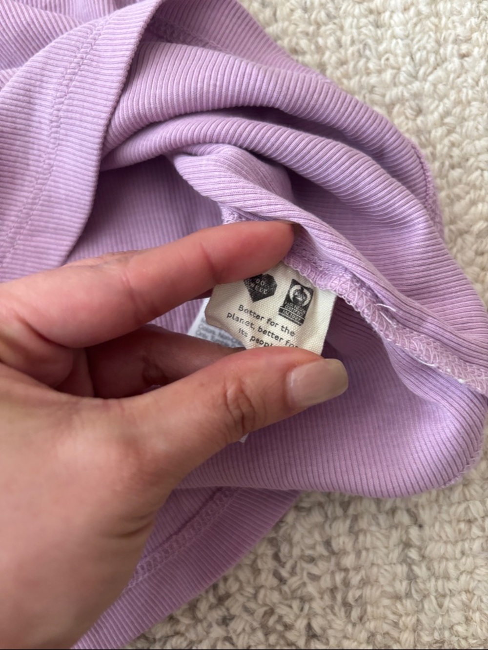Madewell Ribbed High Neck Tank Top Lavender - Picture 6 of 10